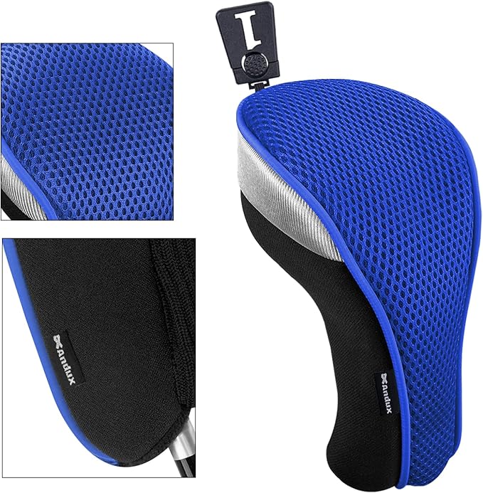Andux 4pcs/Pack Mesh Golf 460cc Driver Fairway Wood Club Head Covers with Interchangeable No. Tags