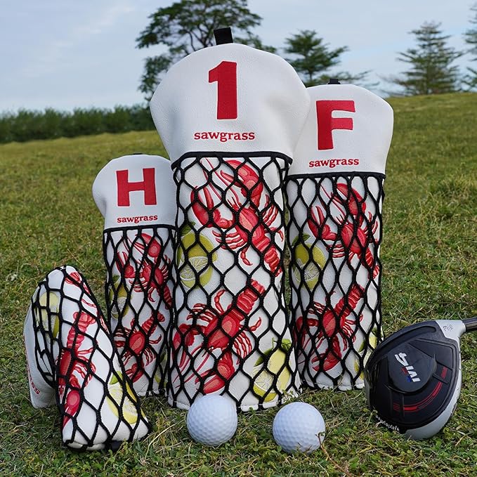 Craftsman Lobster Golf Club Head Covers Funny Golf Headcovers for Driver Fairway Utility/Hybrid Woods Headcovers Putter Headcover for Blade