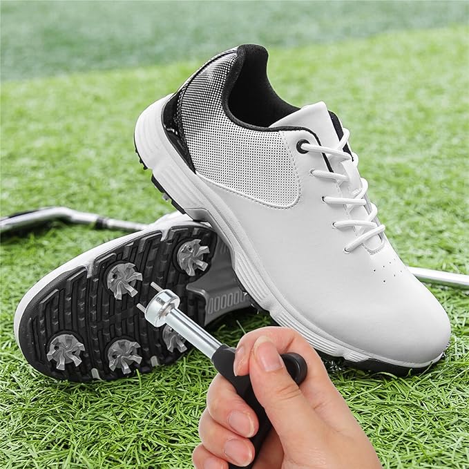 Stainless Steel Golf Shoe Spikes Wrench, Golf Spike Removal Tool, Golfs Ball Spike Replacement Tool with Comfortable Grip