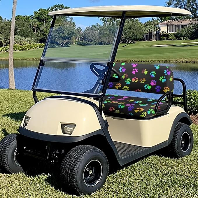 Fashion Print Golf Cart Seat Covers 2 Passenger Golf Cart Backrest Cover Golf Cart Seat Towel Gift for Friends