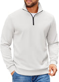 COOFANDY Mens Quarter Zip Pullover Sweatshirts Lightweight Long Sleeve Mock Neck Sweater Polo