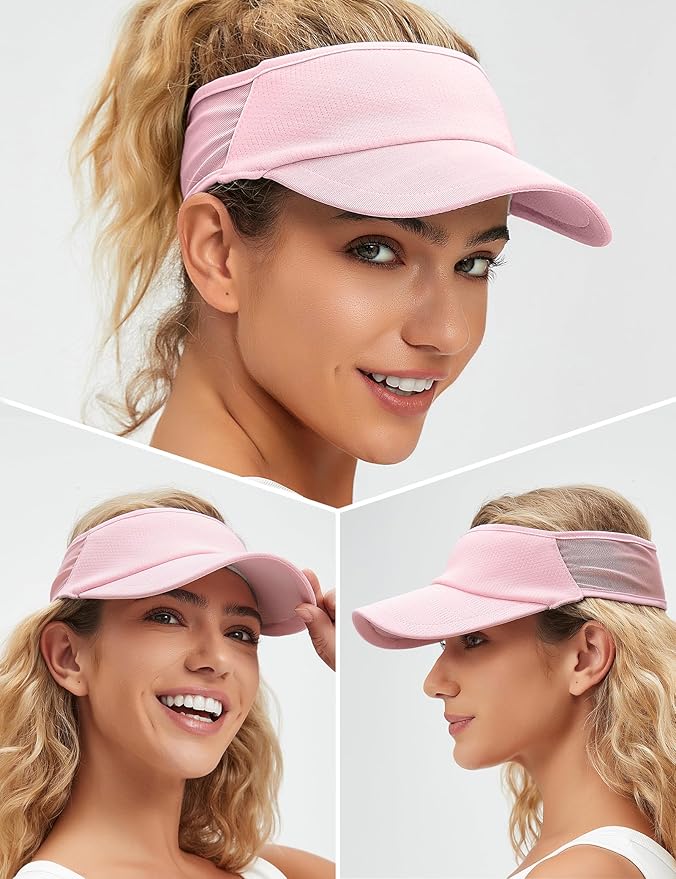 Sport Sun-Visor Hat Men Women Summer UV Protection, Lightweight Cooling Golf Running Tennis Sweat-Band Cap