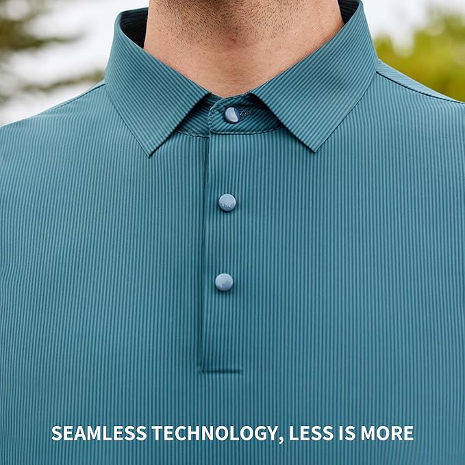 Esabel.C Golf Shirts for Men Dry Fit Performance Short Sleeve Print Moisture Wicking Collared Shirt