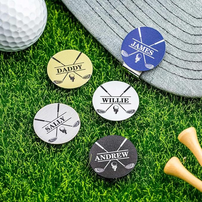 CALLIE Personalized Golf Ball Marker with Magnetic Hat Clip - Premium Golfer Accessory Gift