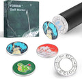 Golf Ball Marker Set with Magnetic Putter Grip Mount Golf Accessories for Men Women, Easy-to-Find Markers for Putting, Funny Golf Gifts, Unique Golf Gadgets for Golfer