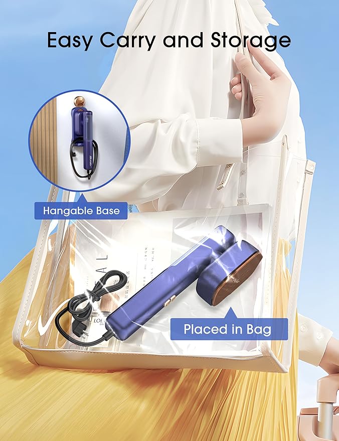 Sundu Travel Steamer for Clothes,25g/min Steam Portable Handheld Garment Steamer,20mins Runtime & 100ml Large Tank,15s Fast Heat-up,Ceramic Panel,Wrinkle Remover for Travel, Home, Office
