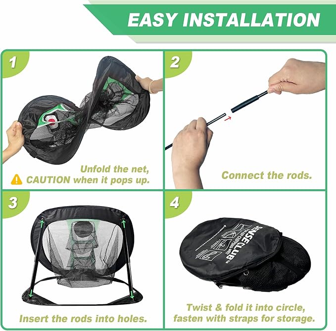 Foldable Chipping Net & Floating Green, Indoor Golf Practice Chipping Target, Backyard Golf Game & Gifts