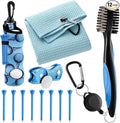 Liliful 12 Pcs Golf Accessories Kit, Include Golf Ball Bag with Hook Towel Tees Magnetic Ball Marker Divot Tool Cleaner Brush for Women Man Gifts