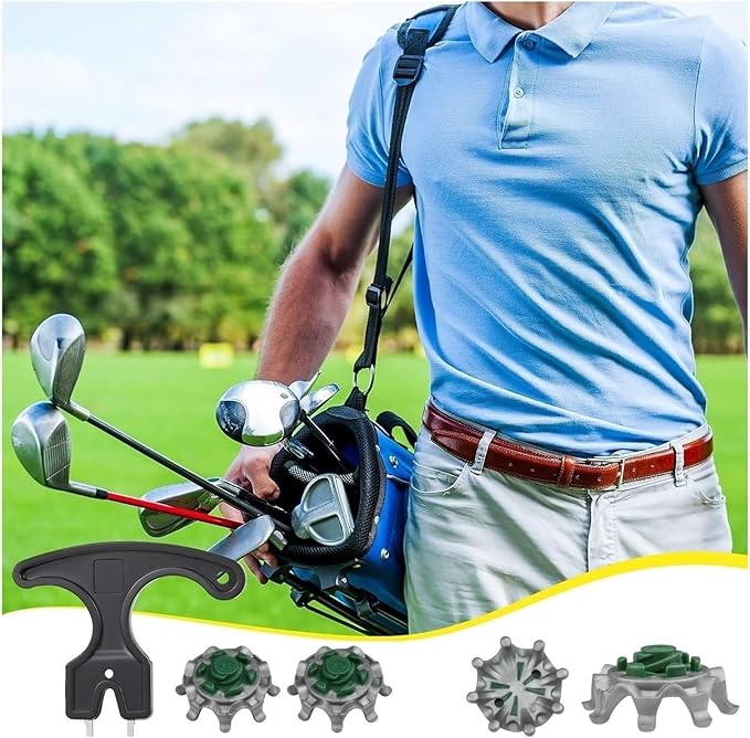 Golf Spikes Replacement 50Pcs Cleats with Wrench, Compatible with Foot Joy & Most Golf Shoes