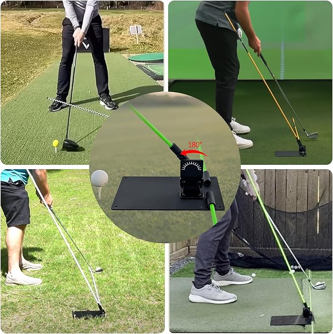 Golf Alignment Sticks and Angle Holder Set Plate Thickened metal adopts damping design Angle adjusted freely Teaching Equipment for Aiming Putting Swing Posture Correction Golf Swing Training
