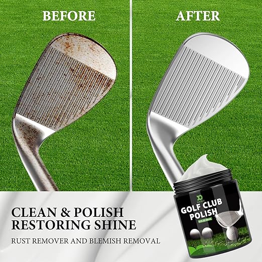 Golf Club Polish and Golf Club Cleaner Kit, 300ml 3-in-1 Rust, Scuff & Stain Remover and Rust Remover for Aluminum, Metal, Zinc and Steel
