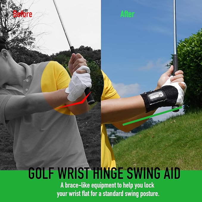 GAIARENA Golf Wrist Brace Wrist Hinge Swing Aid, Efficient Golf Swing Training Equipment to Correct Wrist Angle & Develop Muscle Memory for Beginner Golfers