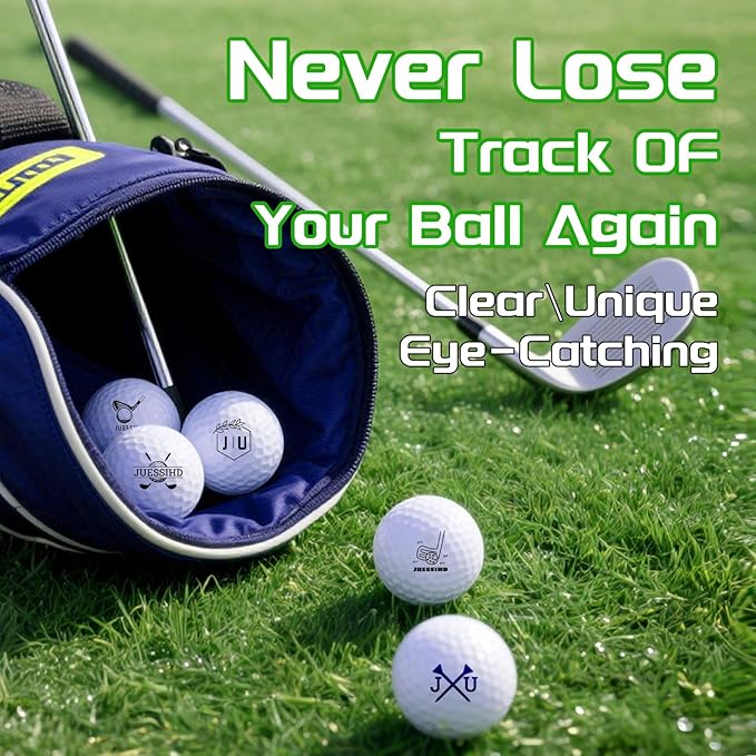 Personalized Golf Ball Stamp - Custom Golf Ball Marker, Waterproof & Long-Lasting Fun Imprint Monogram, Best Golf Accessories 2025 for Men, Large & Clear, Ideal Golf Gift for Dad, women, retirement