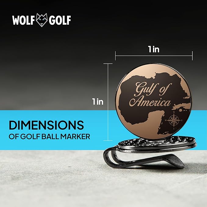 Wolf Golf Towels Golf Ball Marker Hat Clip Set | Multiple Sets to Choose from | 1 Magnetic Clip + 3 Ball Markers | Golf Accessories for Men & Women