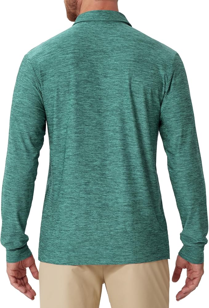 NAVISKIN Men's Polo Shirts Long Sleeve Golf Shirts with Collar UPF 50 SPF Shirt for Men Quick Dry Moisture Wicking