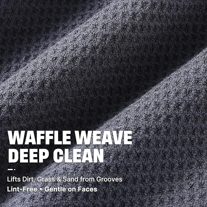 She's Pink Magnetic Golf Towel with Clip, 16"x16" Microfiber Waffle Weave, Quick-Dry Lint-Free Club & Ball Cleaning Cloth, Strong Magnet for Cart/Clubs, Grey, 1 Pack