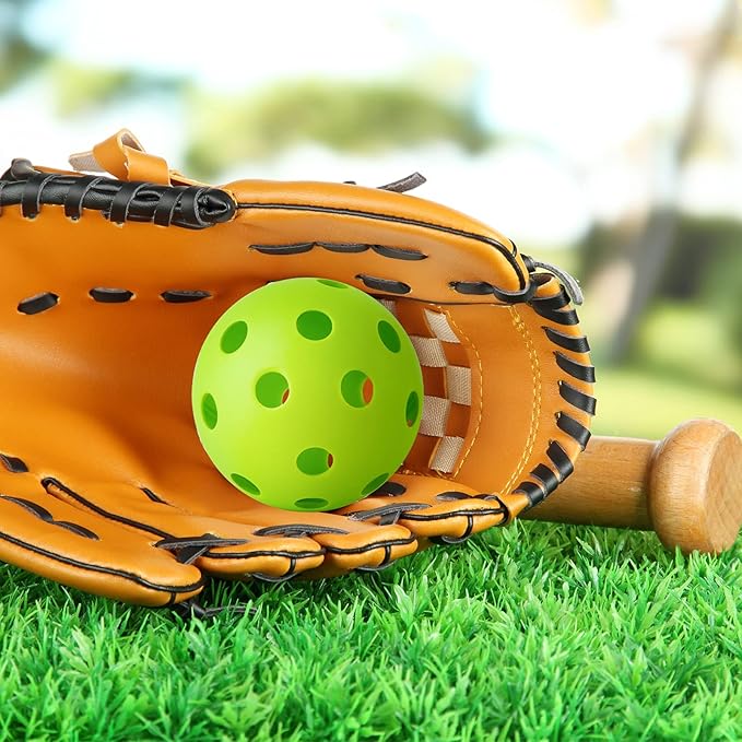 Coopay 12/50/100 Pack Baseball Practice Balls Plastic Training Balls Lightweight Hollow Softballs with a Drawstring Bag for Hitting, Baseball Training Indoor Outdoor Use