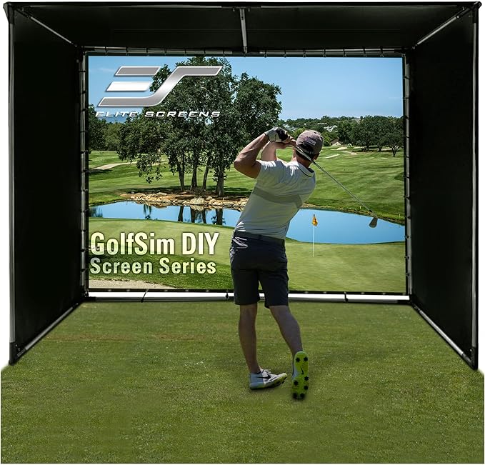 Elite Screens 9.8ft x 8ft Golf Impact Screen with Grommets, DIY Multi-Sport Projection Screen for Home Golf Simulators, DIY9.8X8-IPW360-F