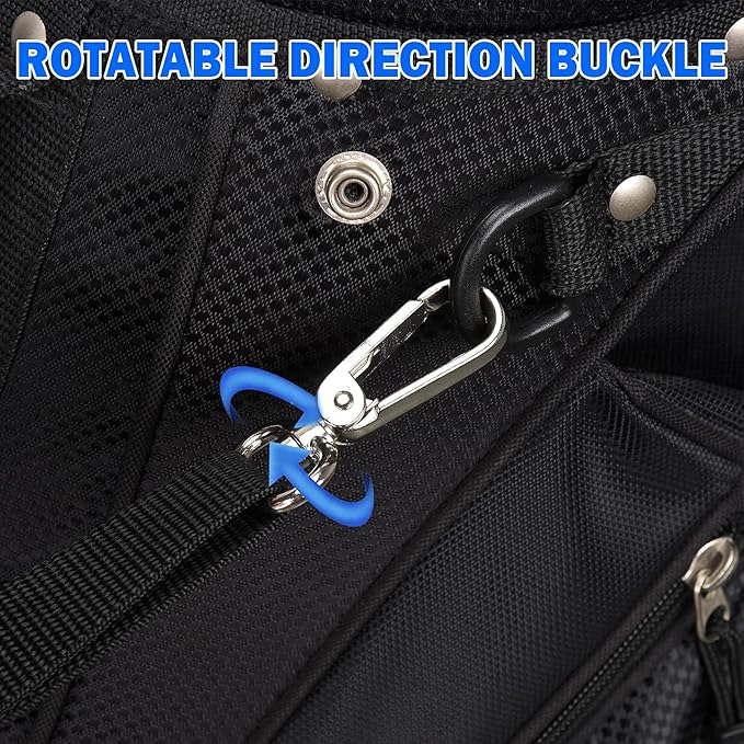 BIG TEETH Golf Bag Strap,Adjustable Padded Bag Strap Replacement,Golf Double Shoulder Bag Straps with 4Pcs Rotate Hooks