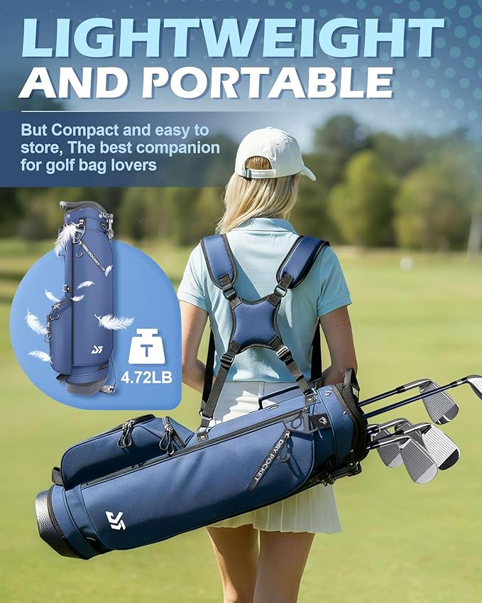 Golf Stand Bag – 2025 Upgraded Version with Cooler Pocket, Glove Patch & Tee Holder, Lightweight Sunday Golf Bag for Men & Women