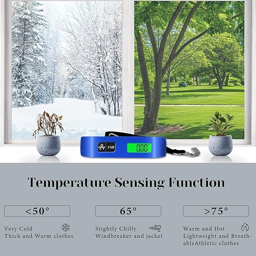 Luggage Scale, 110lb Luggage Weight Scale with 4 Unit Switching Functions&LED Display, Luggage Scale Travel Digital for Weighing Luggage, Backpacks, Packages and Markets(Blue)