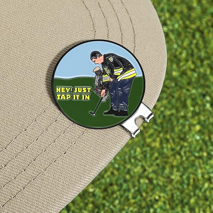Enamel Golf Ball Marker with Magnetic Hat Clip - Funny Golf Accessories - Great Gift for Golf Lovers