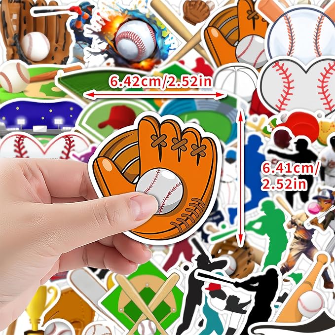 74Pcs Baseball Theme Party Favors BaseBall Theme 24PCS Slap Bracelets 50 Pcs Stickers,Baseball Party Team Gift Fillers School Classroom games Rewards Supplies