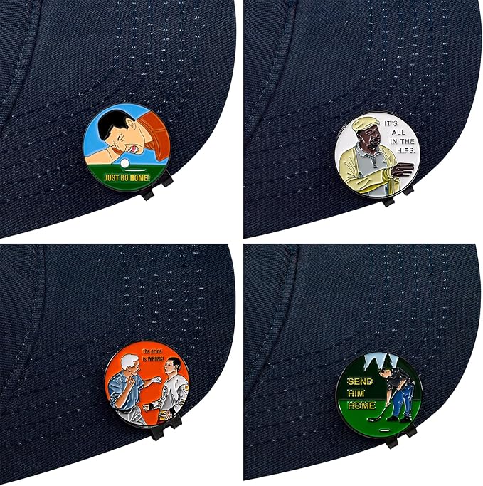Golf Ball Markers Gift Set - Funny Golf Gifts for Men and Women Golfers (Happy)