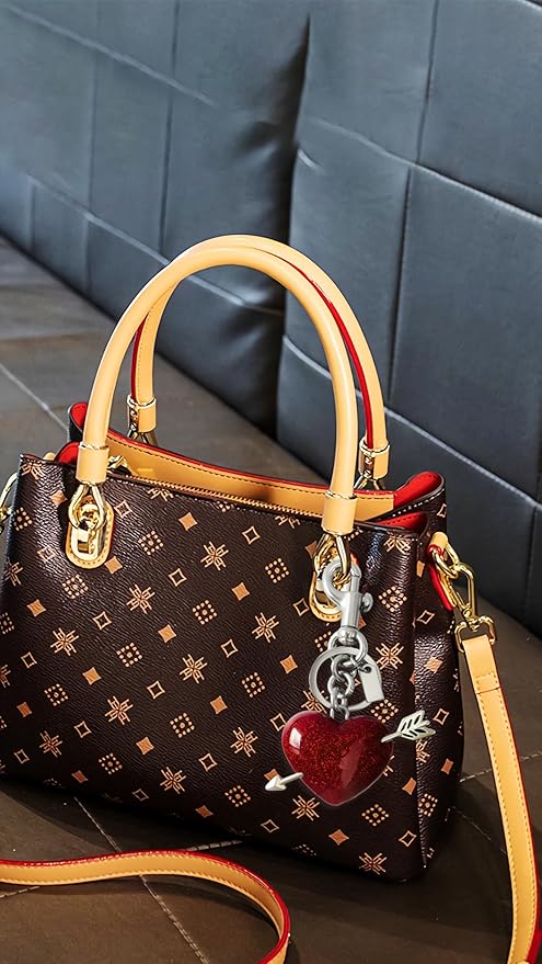 Heart Bag Charm,Cute Bowknot Bag Charm Keyring Heart Keychain Bag Accessories for Women