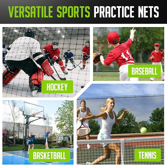 Golf Net for Backyard, 10 x 20Ft Heavy Hitting Net for Golf, Baseball, Hockey, Soccer, Durable and Portable, Double Finished Seam, Sports Net Barrier Net with Carry Bag Indoor Outdoor Use