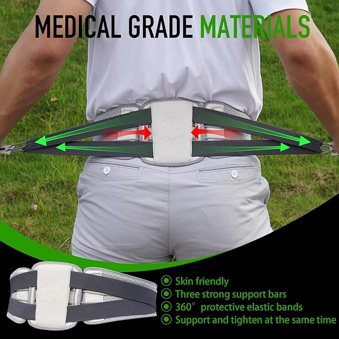 GAIARENA Golf Lower Back Support Belt for Golfers Swing Training Equipment Support & Tighten Waist & HIPS, Protect Lower Back, Prevent Musculoskeletal Damage