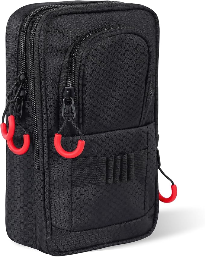 mytag Golf Ball Bag Pouch Zipper | Store 12-15 Balls, Golf Valuables Pouch Portable Outfit Organizer Bag Organizer Case Multipocket, Black