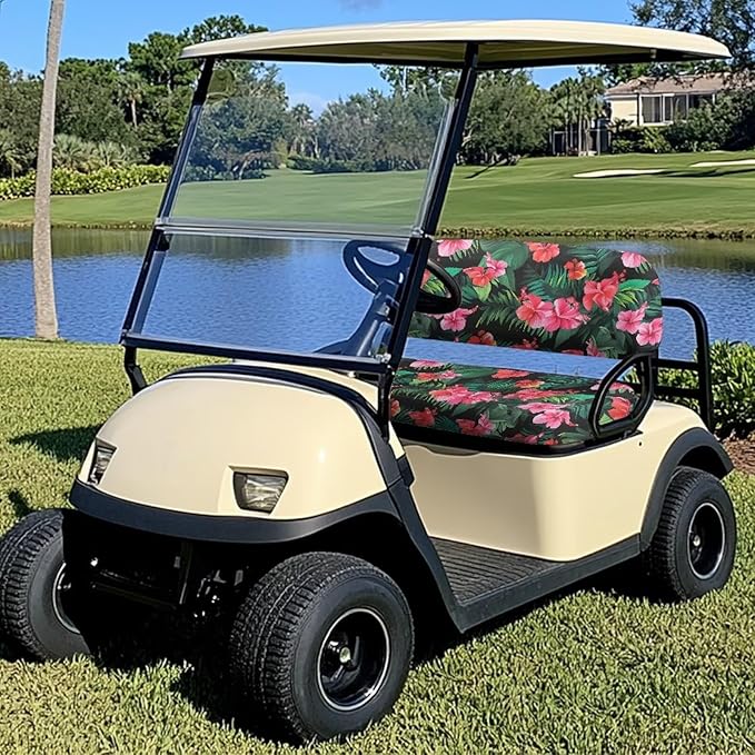 Golf Cart Seat Covers, Universal Fit & Nonskid Bottom Fits for Club Car 2 Person Seats Golf Carts