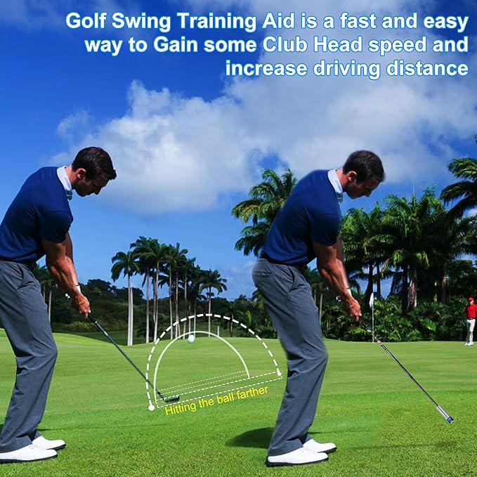 Golf Swing Trainer Golf Training Aid and Correction for Strength Speed, Golf Warm-up Stick Tempo Flexibility Training Club, with 3 Different Weights