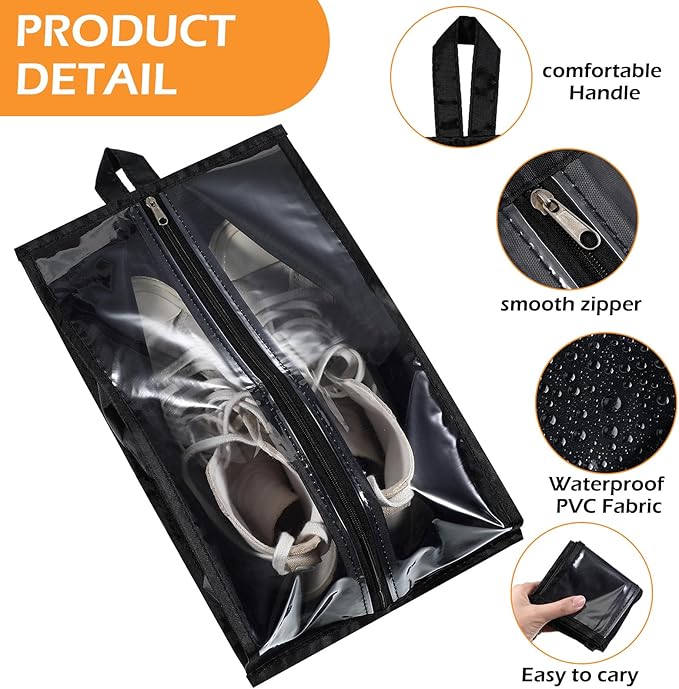 Windyun 20 Pcs Shoe Bags for Travel Waterproof Sneaker Bag Multi Color Shoe Carrier with Zipper Portable Shoe Pouch for Men Women