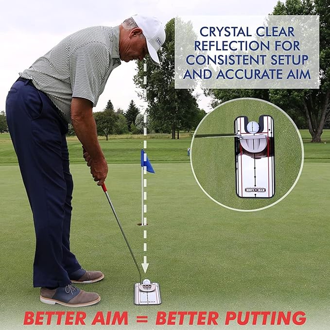 Genuine EyeLine Golf Alignment Putting Mirror - Top Training Aid on The PGA Tour - See Rapid Improvement - Helps Beginner, Junior, and Scratch Golfers