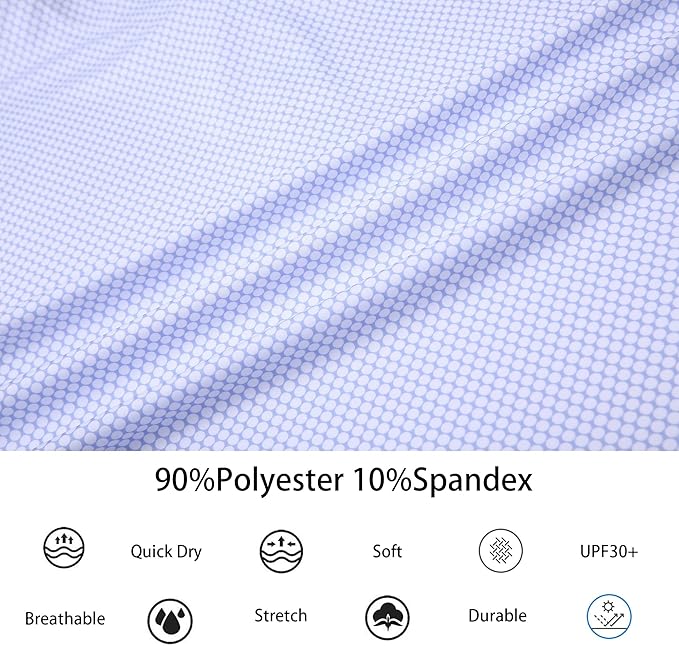 Alex Vando Mens Golf Shirt Moisture Wicking Classic Print Golf Shirts for Men