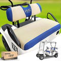 10L0L Golf Cart Seat Covers Kit - Universal Fit for EZGO TXT/RXV Front Seats | Breathable Mesh Fabric | Easy Installation | Beige & Blue (No Staples Required)
