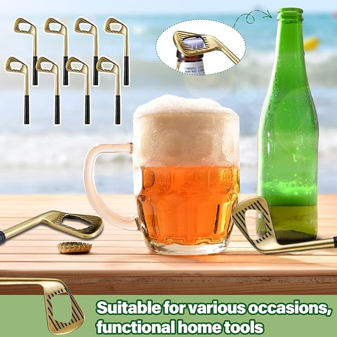 20 Pcs Golf Club Bottle Opener Bulk Novelty Groomsmen Gift Bachelor Party Favors for Golf Lover Beer Enthusiast, Made from Zinc Alloy (Bronze)