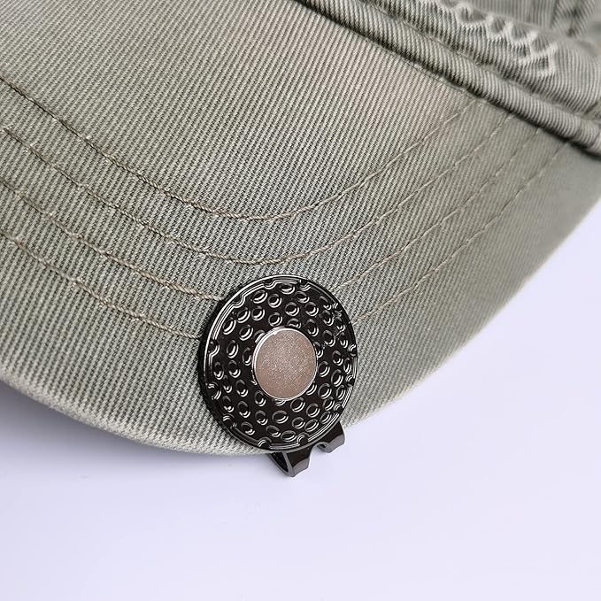 Magnetic Golf Hat Clips 4 6 or 8 PCS Ball Marker Holders for Golf Gloves Hats Bags Caps Visor Belt (Black, Bronze)
