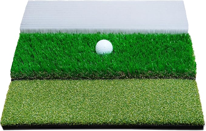 Golf Hitting Mat System Includes Bunker, Fairway and Rough Replaceable Mat, Complete Practice Equipment Indoor and Outdoor Swing Trainer Aid Accessories Gifts for Men