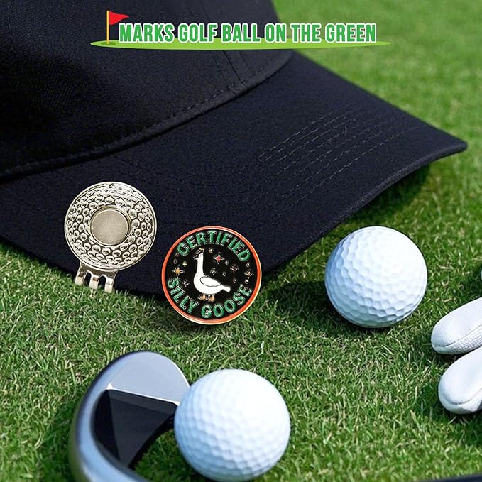 Funny Certified Goose Golf Ball Marker, Unique Magnetic Hat Clip for Golfers, Cool Golf Accessories for Men Women Golf Lovers