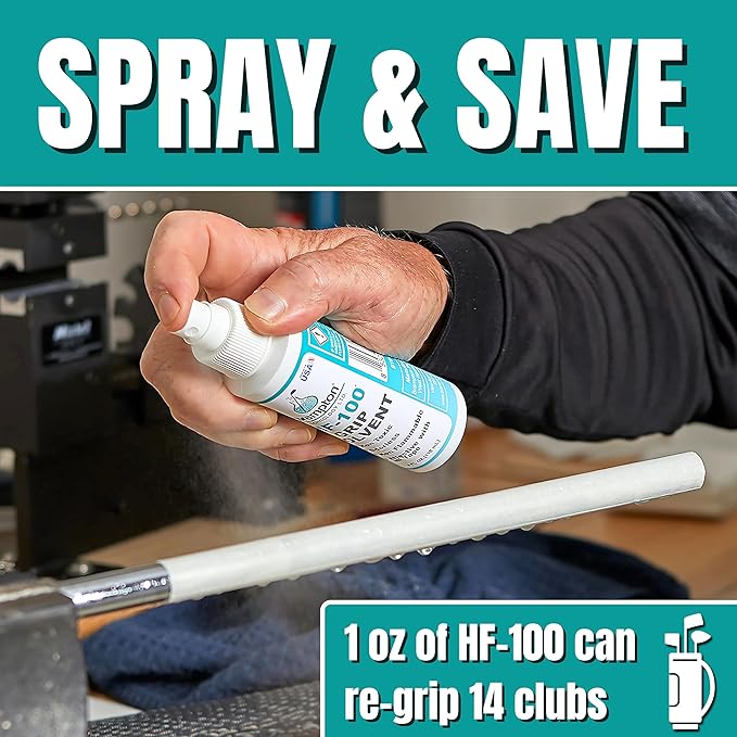 Brampton HF-100 Premium Golf Grip Solvent for Regripping Golf Clubs and Golf Grip Repair - Shake and Spray Golf Grip Solution - Non-Toxic, Non-Flammable, and Odorless Golf Grip Solvent