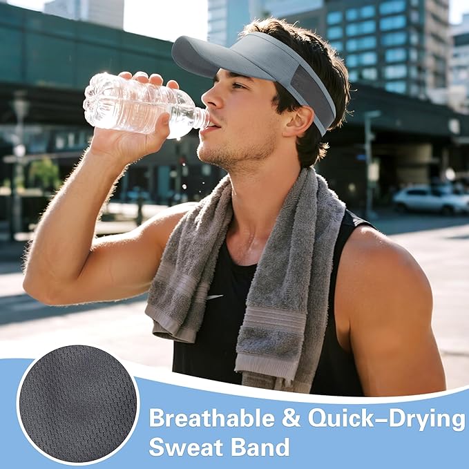 HH HOFNEN Sports Sun Visor Cooling Lightweight Stretchy Packable Running Golf Visor Hat for Men Women