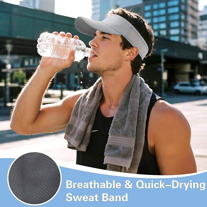 HH HOFNEN Sports Sun Visor Cooling Lightweight Stretchy Packable Running Golf Visor Hat for Men Women
