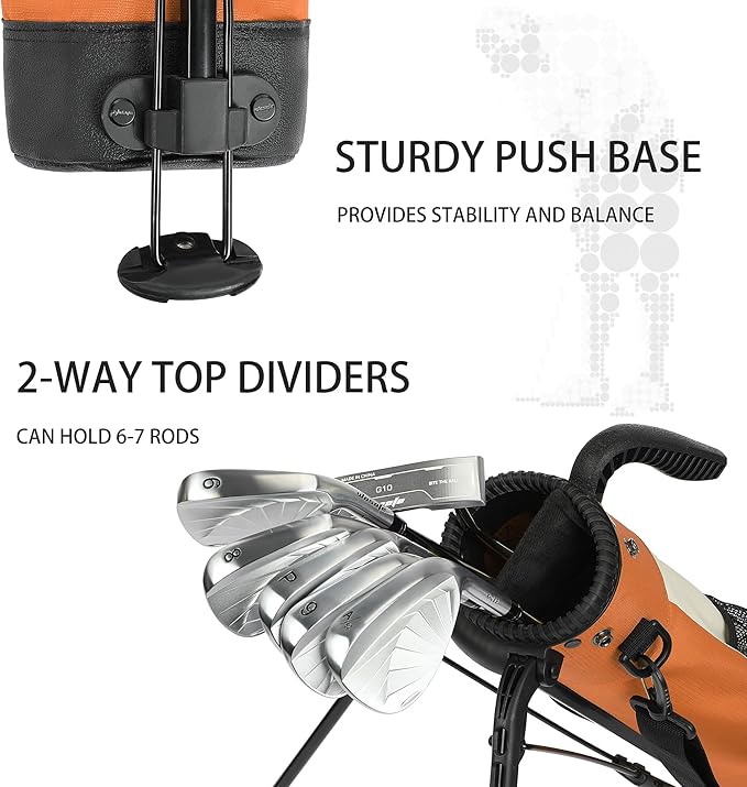 Golf Stand Bag,Lightweight Small Golf Bag,with Dual Strap Easy Carry 2 Way Dividers Multiple Pockets Golf Practice Bag