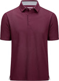 MAGCOMSEN Men's Polo Shirts Short Sleeve Cotton Pique 3 Button Classic Fit Casual T-Shirt Performance Golf Shirts