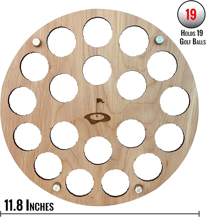 Torched Golf Ball Display Holder Collector’s Case Holds 19 Golf Balls Wall Mount Decor