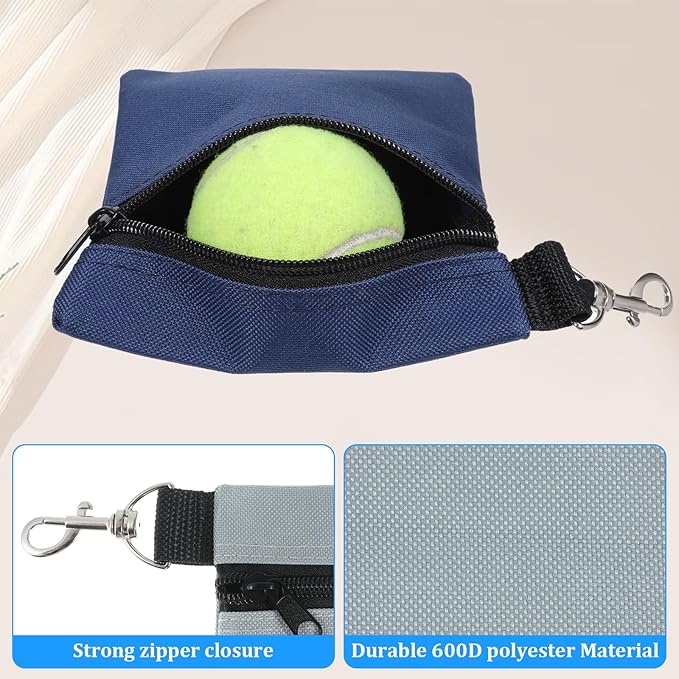 Golf Tee Bag, 3 Pack Golf Tee Pouch 5.5 X 6.7 Inch Zipper Golfs Accessory Bag with Clip Utility Tees Holder with Zipper, Golfs Ball Storage Accessory Bags with Clip for Men Women GolfGift