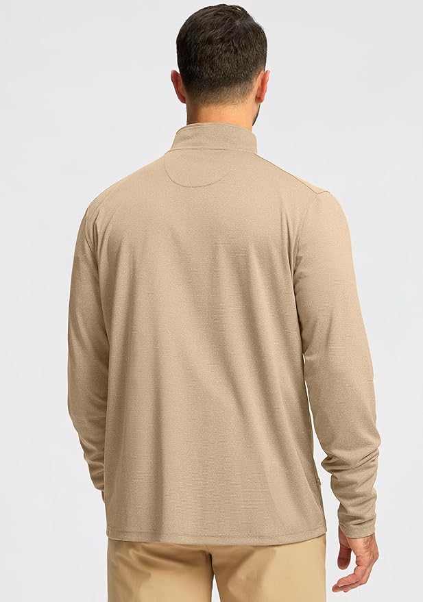 Obla Golf Quarter Zip Pullover for Men Mock Neck Sweatshirt Lightweight Sun Protection Men's Long Sleeve Golf Shirt
